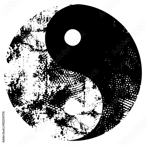 Yin Yang Symbol Represents Balance in Abstract Design