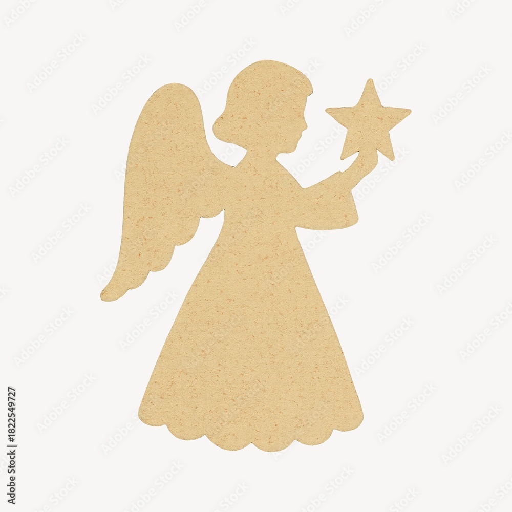 Fototapeta premium Silhouette angel holding star.