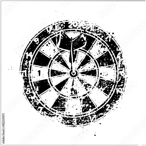 Dartboard time in distressed texture