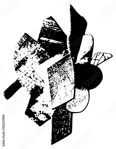 Abstract face explores cubism for modern design