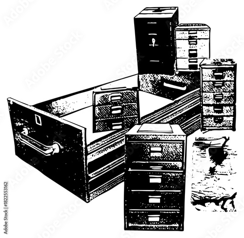 File Cabinets Organize Documents in an Office