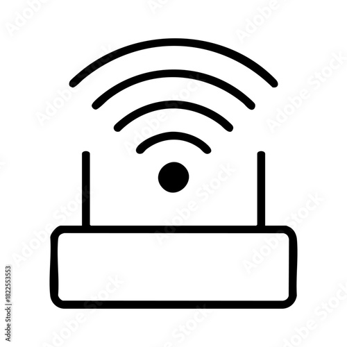 Wi-Fi router icon with signal waves
