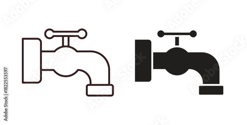 Tap icon with editable stroke. Thin Line and flat icons for UI designs