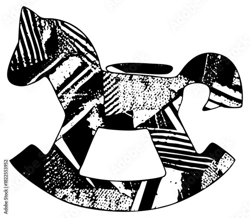 Rocking Horse Illustrates Childhood Nostalgia in a Playroom