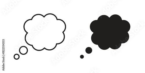 Think bubble icon with editable stroke. Thin Line and flat icons for UI designs