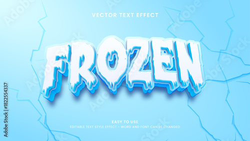 frozen editable text effect 3d vector
