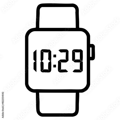 Digital clock smartwatch icon