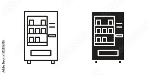 Vending machine icon with editable stroke. Thin Line and flat icons for UI designs