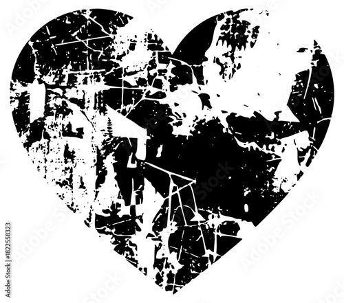 Broken Heart Reveals Texture in Abstract Design