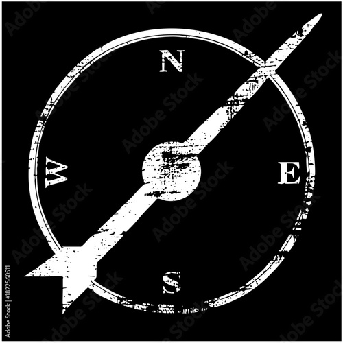 Compass points direction in vintage exploration