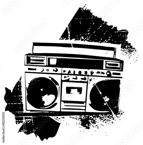 Boombox Music in Urban Setting