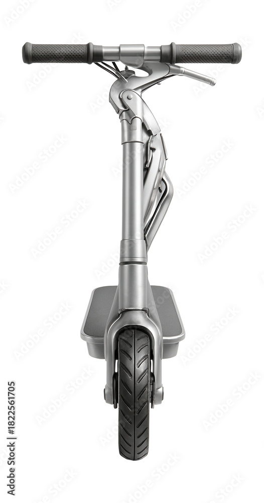 Naklejka premium Lightweight aluminum electric scooter with a foldable design.