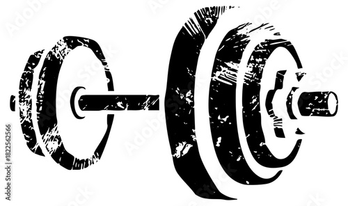 Weightlifting barbell showcases strength training in a fitness center