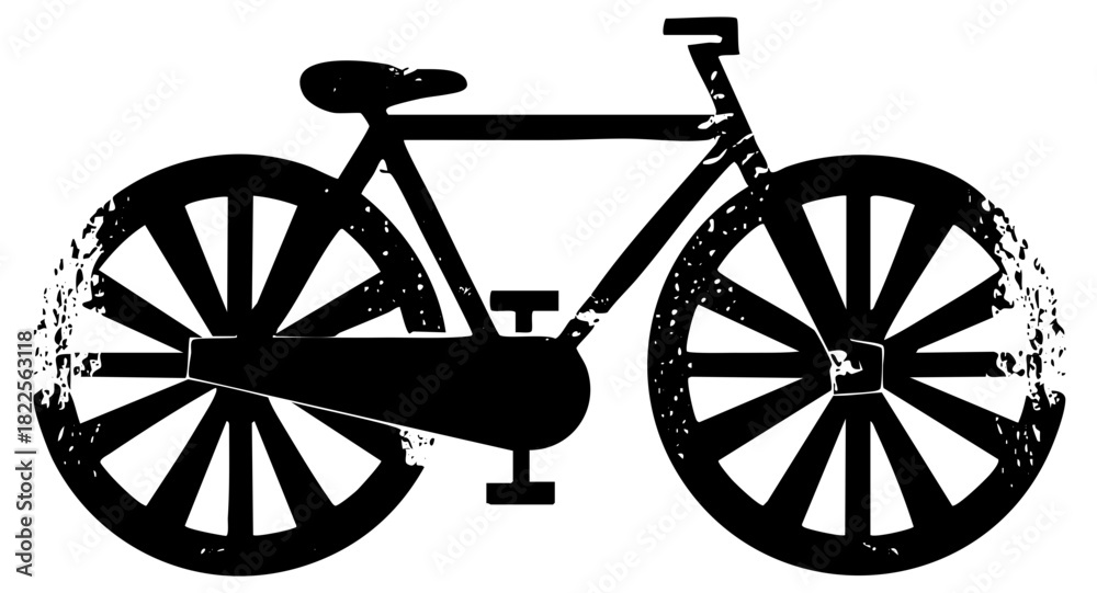 Fototapeta premium Bicycle Illustrates Motion in Urban Environment