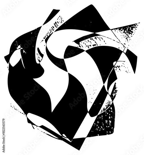 Abstract shapes explode dynamically in composition