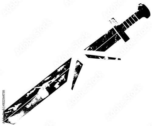 Broken sword destruction in a medieval battle