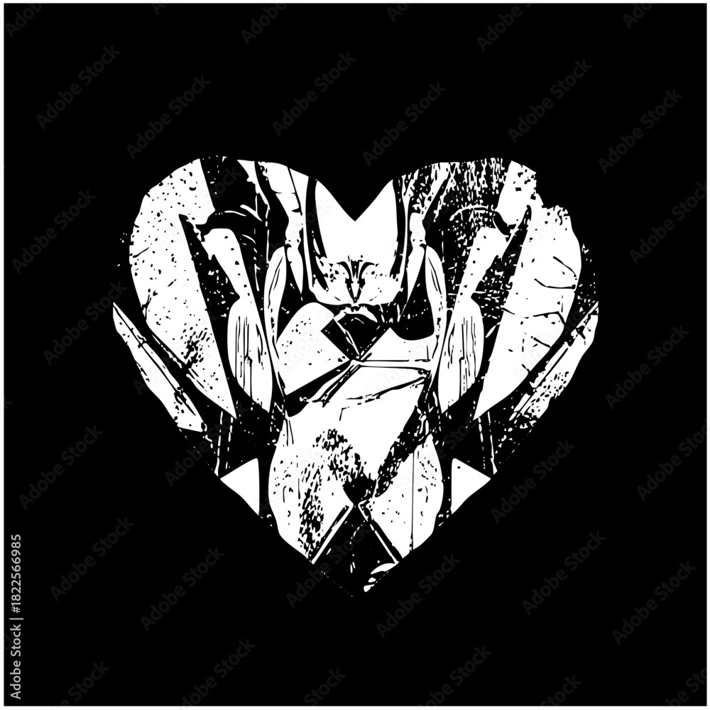 Fototapeta premium Heart Shatters Emotionally in a Dramatic Illustration