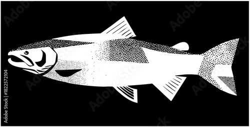 Salmon Swims Upstream in River Ecosystem