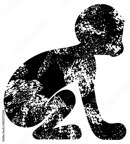 Monkey Crawls Forward in Texture