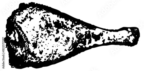 Chicken drumstick texture in a culinary illustration