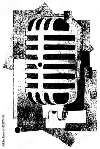 Typography disrupts abstract composition in modern design