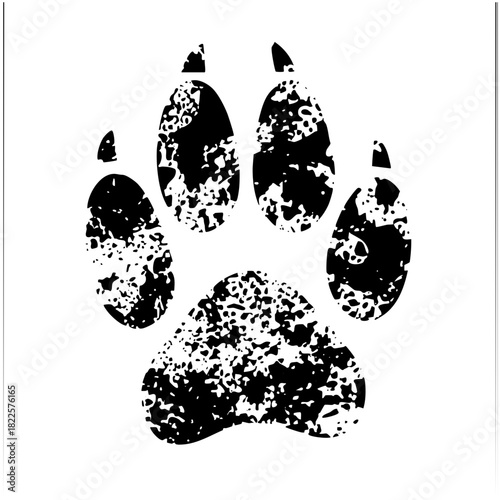 Paw Print Texture in Wildlife Illustration