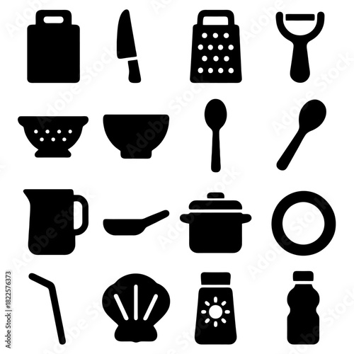 Kitchen Essentials: A meticulously crafted set of kitchen tools, each item a testament to culinary craftsmanship and practical design, perfect for any home chef.