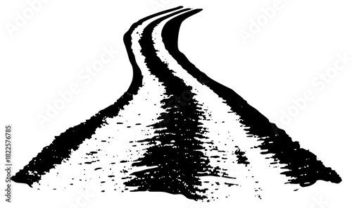 Tire tracks accelerate on asphalt