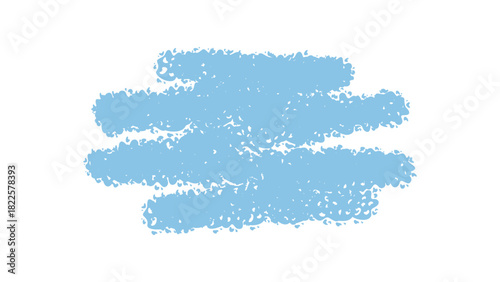 Blue chalk scribble textbox with box shape label and frame. Banner style background with circle highlight creates a hand drawn element. Simple and modern format for creative text or message