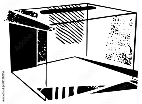 Abstract structure geometric form in architectural space