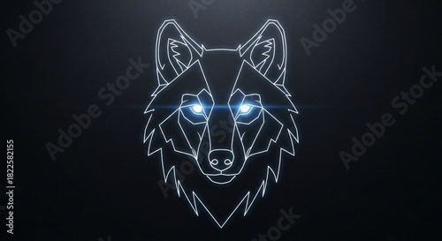 a close up of a wolf's head on a black background