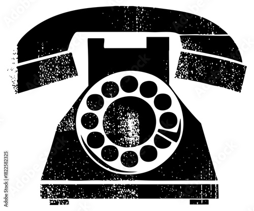Rotary phone illustrates communication in vintage style
