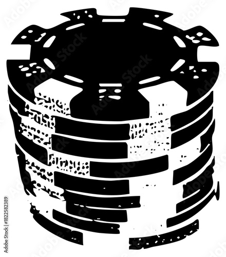 Casino Chips Stack Geometric Illustration