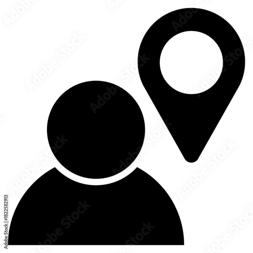 Locate Glyph Black Icon