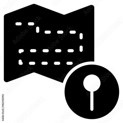 Map Pin Glyph Black Icon