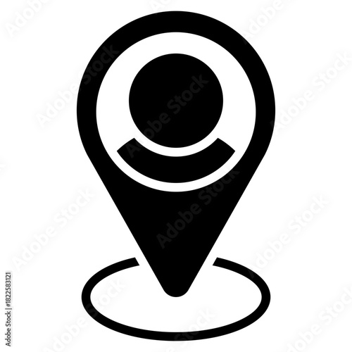 You Are Here Glyph Black Icon