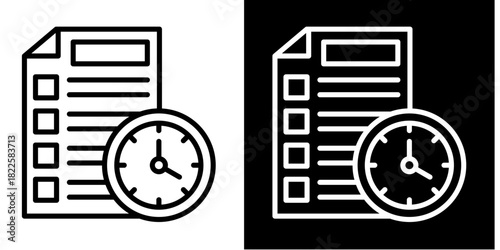 Schedule  Icon Set White Mix Style Collection