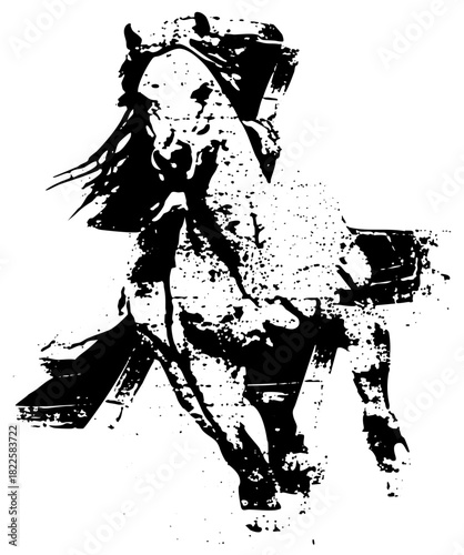 Knight Rides Horseback in Battle