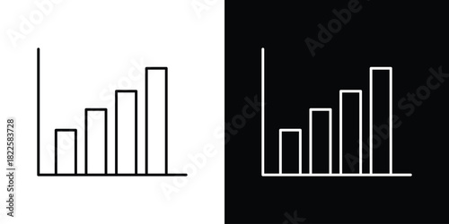 Bar chart icons pack set, ready to use vector