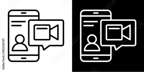Video Call  Icon Set White Mix Style Collection