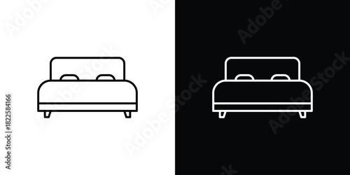 Bed icons pack set, ready to use vector