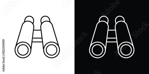 Binoculars icons pack set, ready to use vector