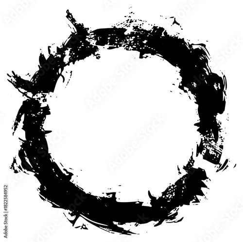 Brushstroke Circle defines abstract texture for graphic design