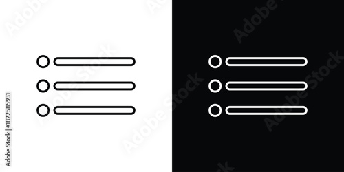 Bulleted list icons pack set, ready to use vector