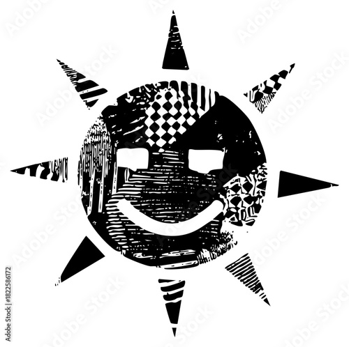 Sun radiates positivity in abstract illustration