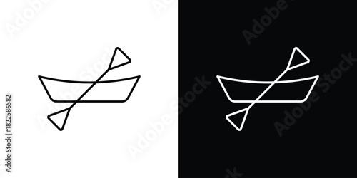 Canoe icons pack set, ready to use vector