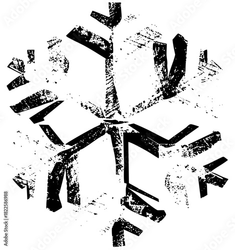 Snowflake texture in winter weather