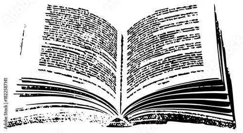 Open Book Text in a Literary Composition