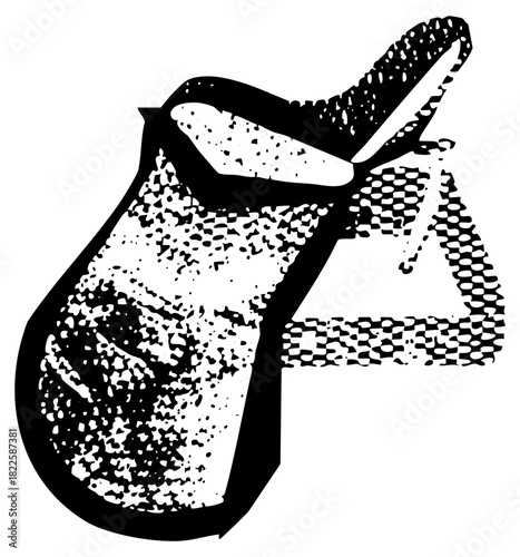 Coffee pot pours liquid dotted texture