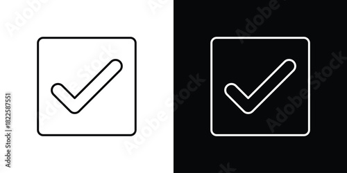 Check mark icons pack set, ready to use vector
